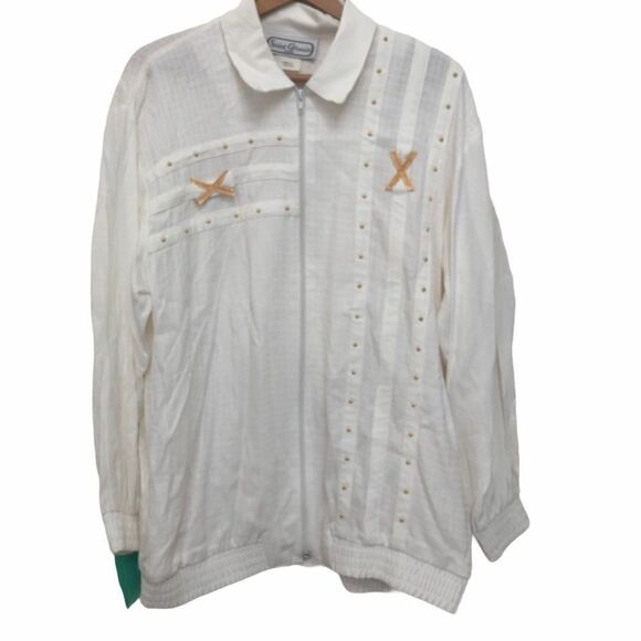 SAINT GERMAIN Paris Jacket, Vintage, White/Gold S - Picture 2 of 7